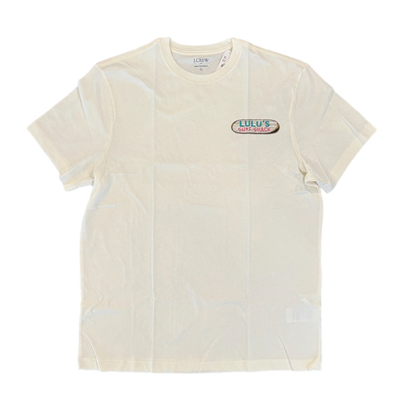 NWT J. Crew Marine Salt Ivory W/"Lulu's Surf Shack" Graphic Tee - SIZE XL - Picture 2 of 7
